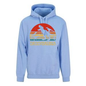 Retro Daddy Dinosaur Daddysaurus Fathers Day Unisex Surf Hoodie