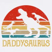 Retro Daddy Dinosaur Daddysaurus Fathers Day Garment-Dyed Sweatshirt