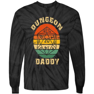 Retro Dungeon Daddy Fathers Day Tie-Dye Long Sleeve Shirt