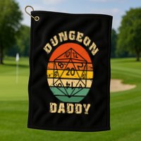 Retro Dungeon Daddy Fathers Day Golf Towel
