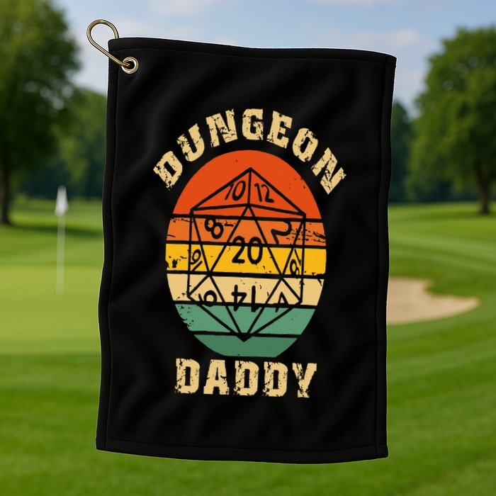 Retro Dungeon Daddy Fathers Day Golf Towel