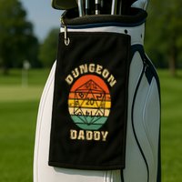 Retro Dungeon Daddy Fathers Day Golf Towel