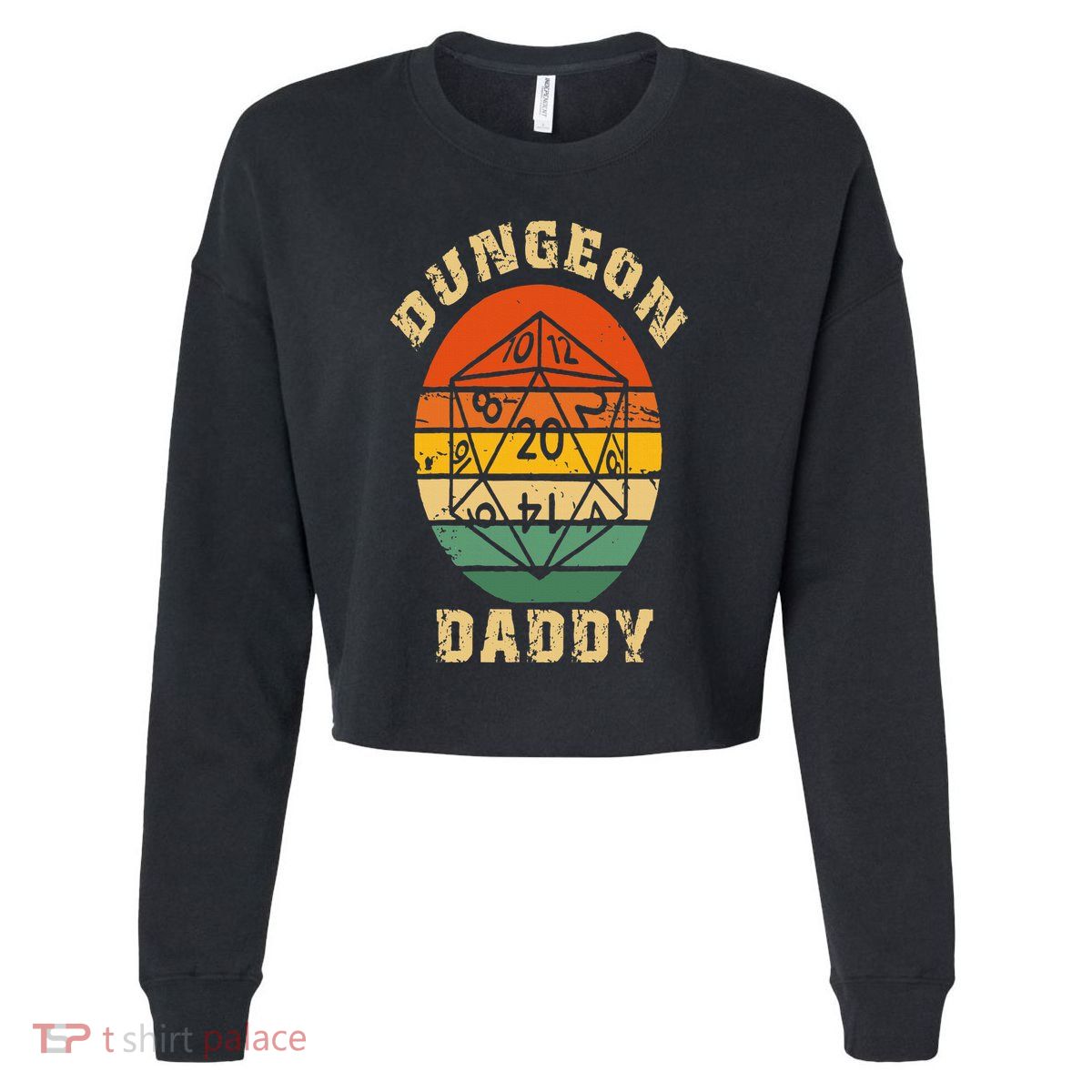 Retro Dungeon Daddy Fathers Day Cropped Pullover Crew