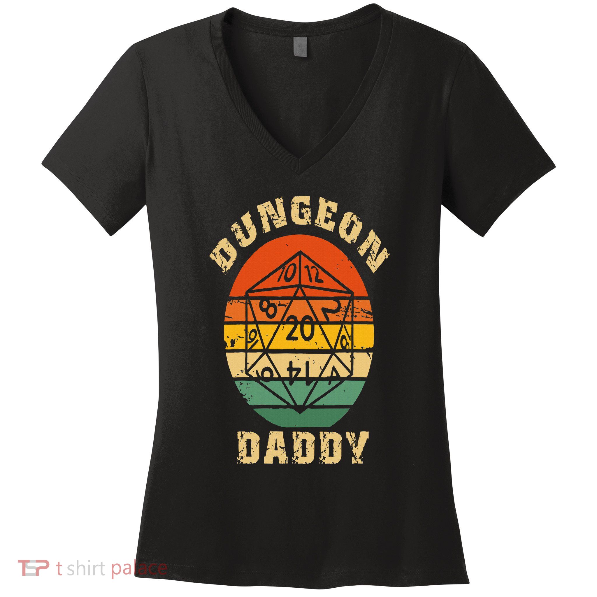 Retro Dungeon Daddy Fathers Day Women's V-Neck T-Shirt