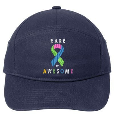 Rare Disease Day Awareness Zebra Ribbon Awesome Children 7-Panel Snapback Hat