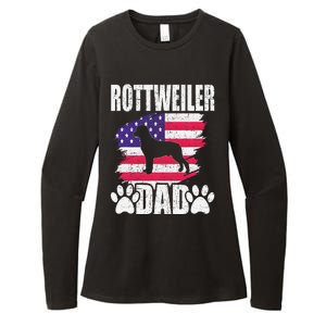 Rottweiler Dad Dog Lover American Us Flag Womens CVC Long Sleeve Shirt