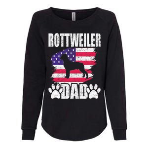 Rottweiler Dad Dog Lover American Us Flag Womens California Wash Sweatshirt