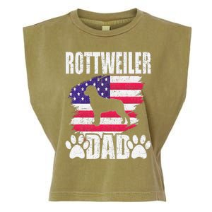 Rottweiler Dad Dog Lover American Us Flag Garment-Dyed Women's Muscle Tee