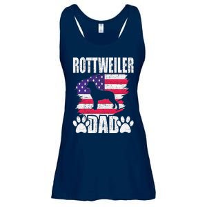 Rottweiler Dad Dog Lover American Us Flag Ladies Essential Flowy Tank