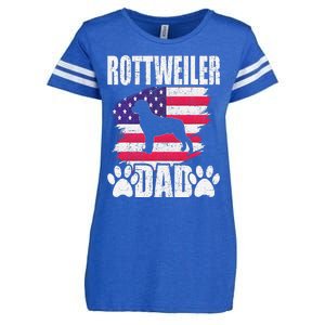 Rottweiler Dad Dog Lover American Us Flag Enza Ladies Jersey Football T-Shirt