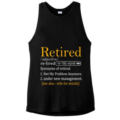 Retired Definition Dad Funny Retirement Party Ladies PosiCharge Tri-Blend Wicking Tank