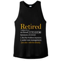 Retired Definition Dad Funny Retirement Party Ladies PosiCharge Tri-Blend Wicking Tank