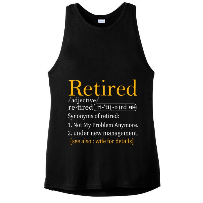 Retired Definition Dad Funny Retirement Party Ladies PosiCharge Tri-Blend Wicking Tank
