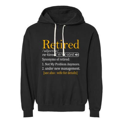 Retired Definition Dad Funny Retirement Party Garment-Dyed Fleece Hoodie