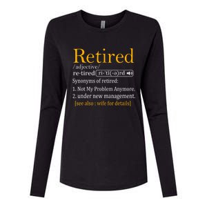 Retired Definition Dad Funny Retirement Party Womens Cotton Relaxed Long Sleeve T-Shirt