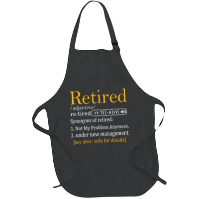 Retired Definition Dad Funny Retirement Party Apron