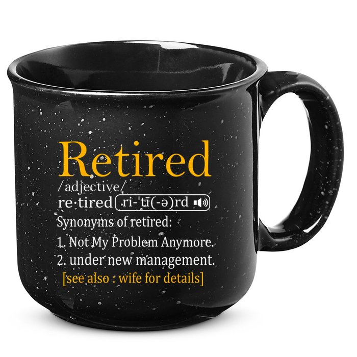 Retired Definition Dad Funny Retirement Party 15oz Campfire Ceramic Mug