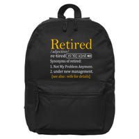 Retired Definition Dad Funny Retirement Party 16 in Basic Backpack