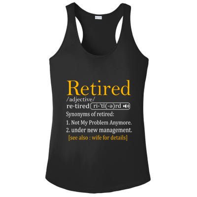 Retired Definition Dad Funny Retirement Party Ladies PosiCharge Competitor Racerback Tank