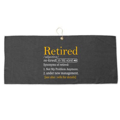 Retired Definition Dad Funny Retirement Party Large Microfiber Waffle Golf Towel