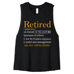 Retired Definition Dad Funny Retirement Party Women's Racerback Cropped Tank