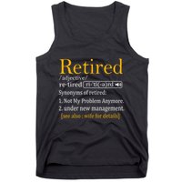 Retired Definition Dad Funny Retirement Party Tank Top