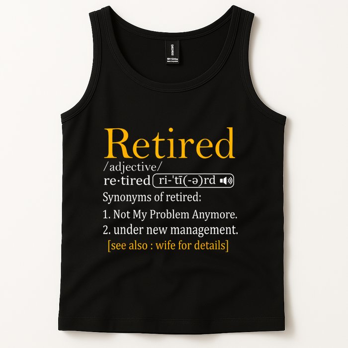 Retired Definition Dad Funny Retirement Party Tank Top