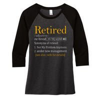 Retired Definition Dad Funny Retirement Party Women's Tri-Blend 3/4-Sleeve Raglan Shirt