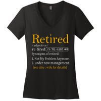 Retired Definition Dad Funny Retirement Party Women's V-Neck T-Shirt