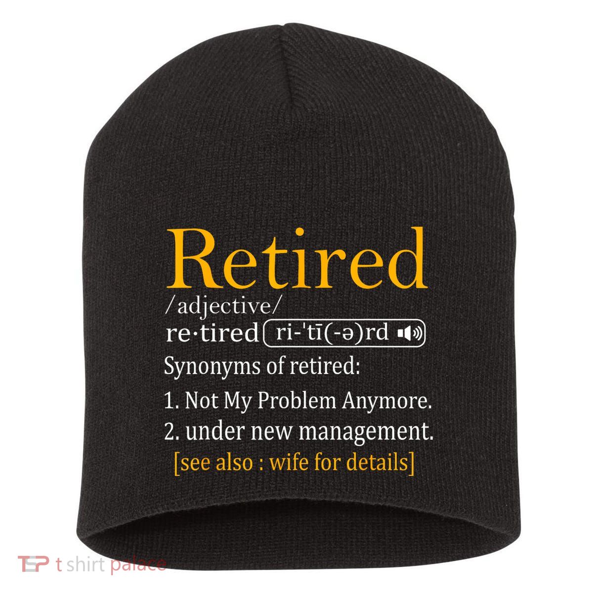 Retired Definition Dad Funny Retirement Party Short Acrylic Beanie