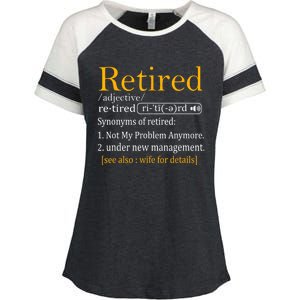 Retired Definition Dad Funny Retirement Party Enza Ladies Jersey Colorblock Tee