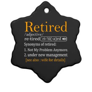 Retired Definition Dad Funny Retirement Party Ceramic Star Ornament