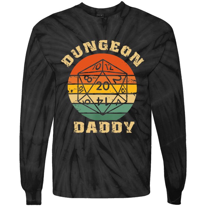 Retro Dungeon Daddy For Father Fathers Day Gift Tie-Dye Long Sleeve Shirt