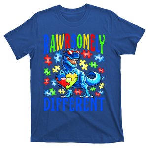 Rawrsomely Different Dinosaur Autism Awareness Puzzle Gift T-Shirt