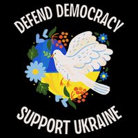 Retro Defend Democracy Support Ukraine Ukrainian Flag Stripe Pom Pom Beanie