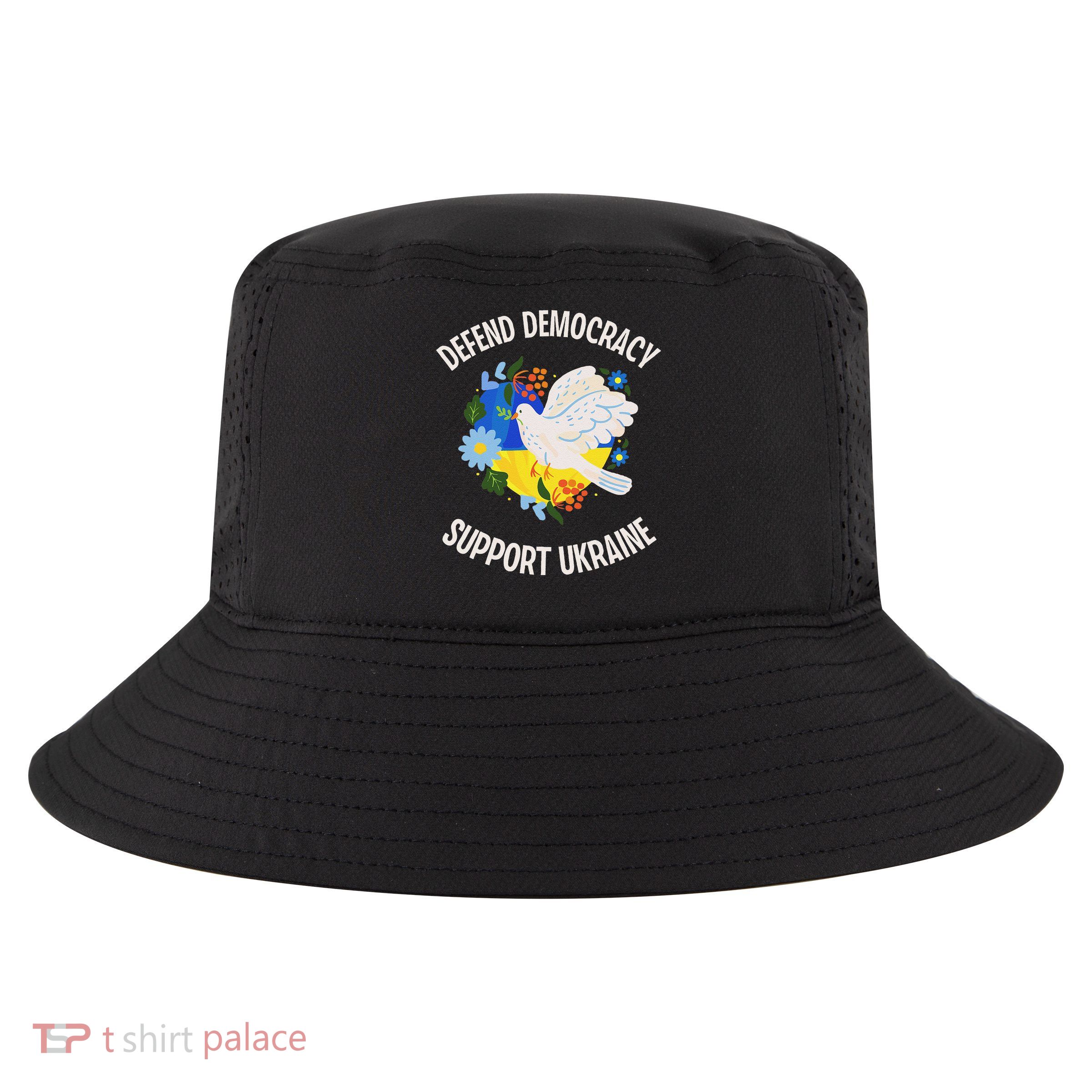 Retro Defend Democracy Support Ukraine Ukrainian Flag Cool Comfort Performance Bucket Hat
