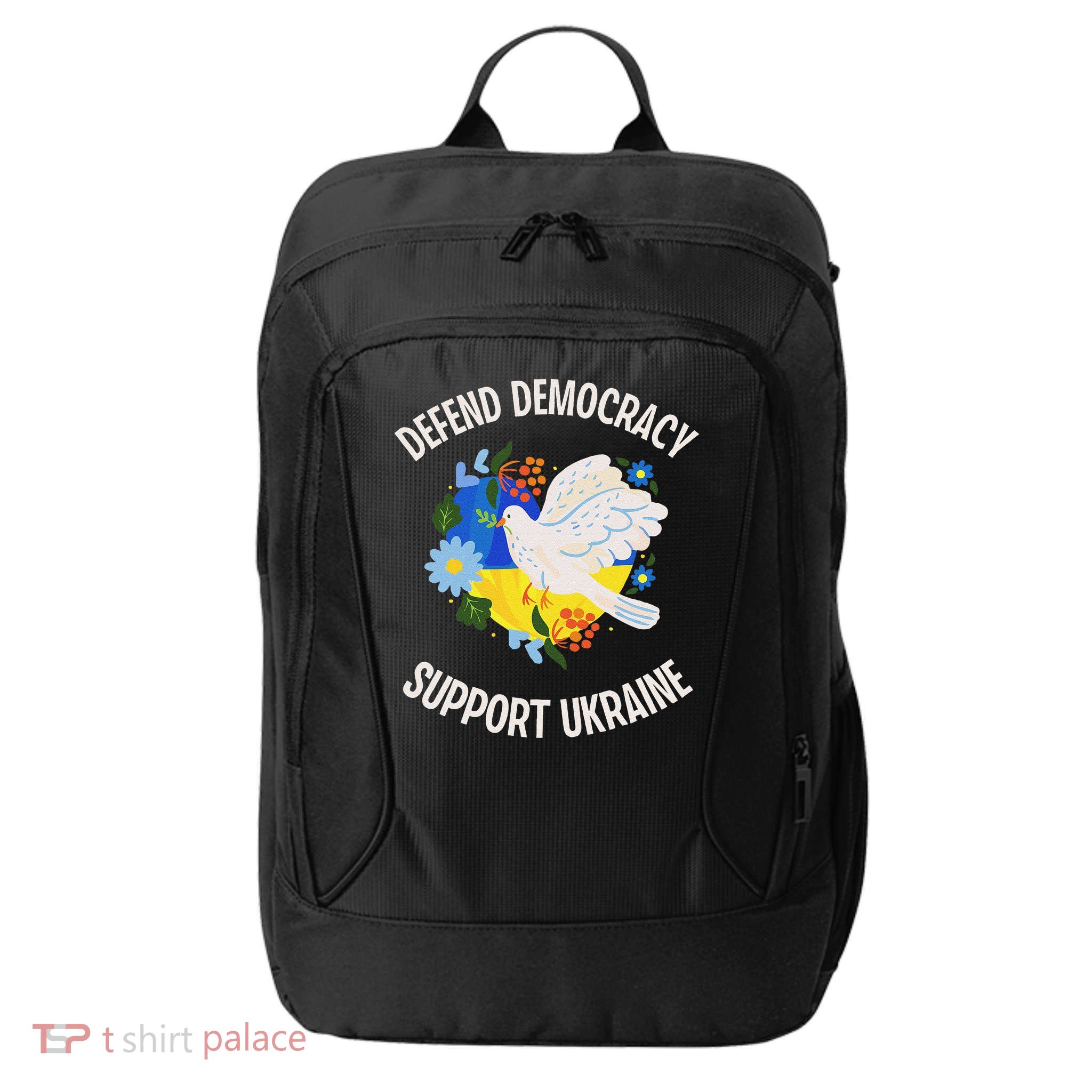 Retro Defend Democracy Support Ukraine Ukrainian Flag City Backpack