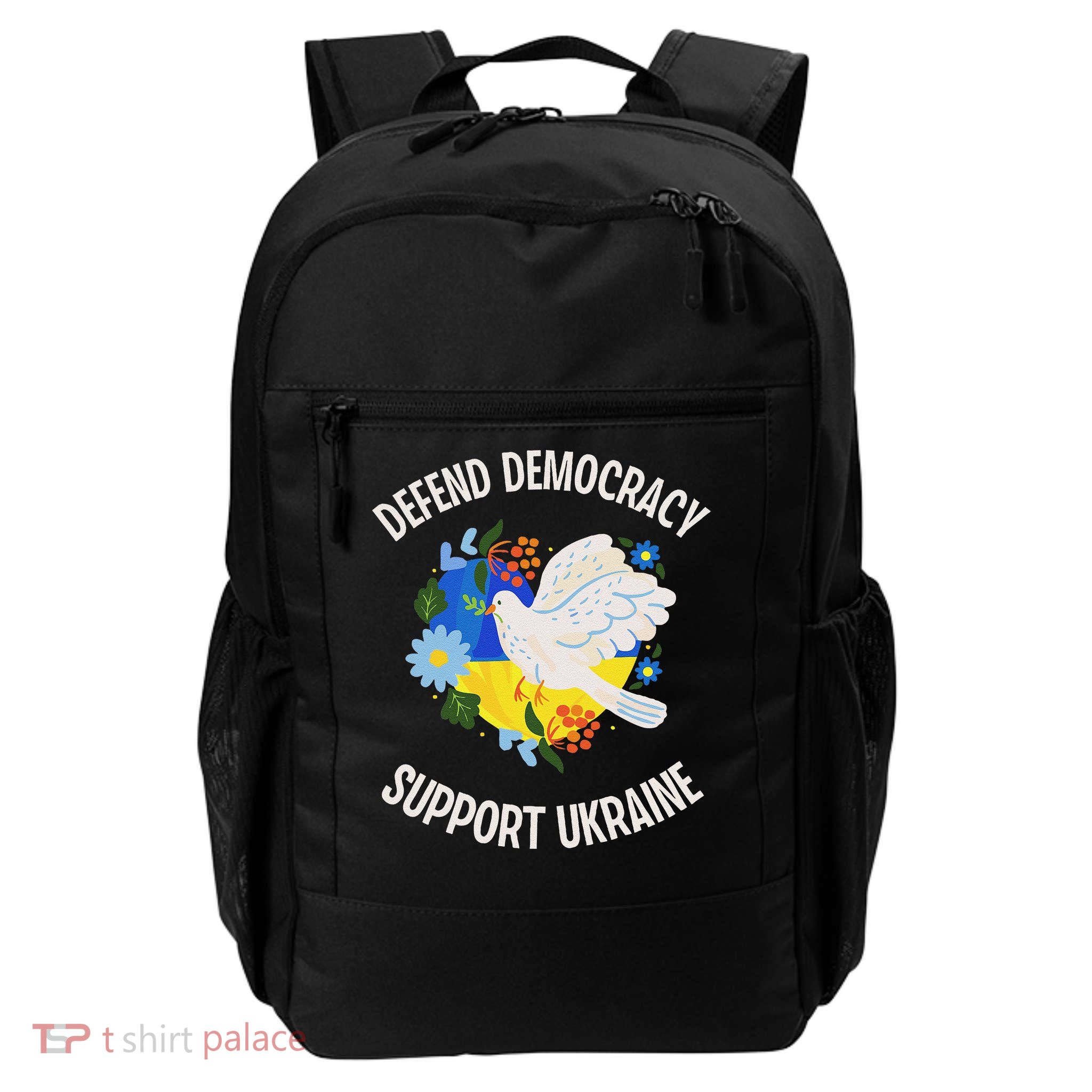 Retro Defend Democracy Support Ukraine Ukrainian Flag Backpack