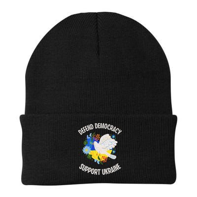 Retro Defend Democracy Support Ukraine Ukrainian Flag Beanie