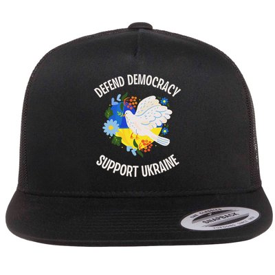Retro Defend Democracy Support Ukraine Ukrainian Flag Flatbill Hat