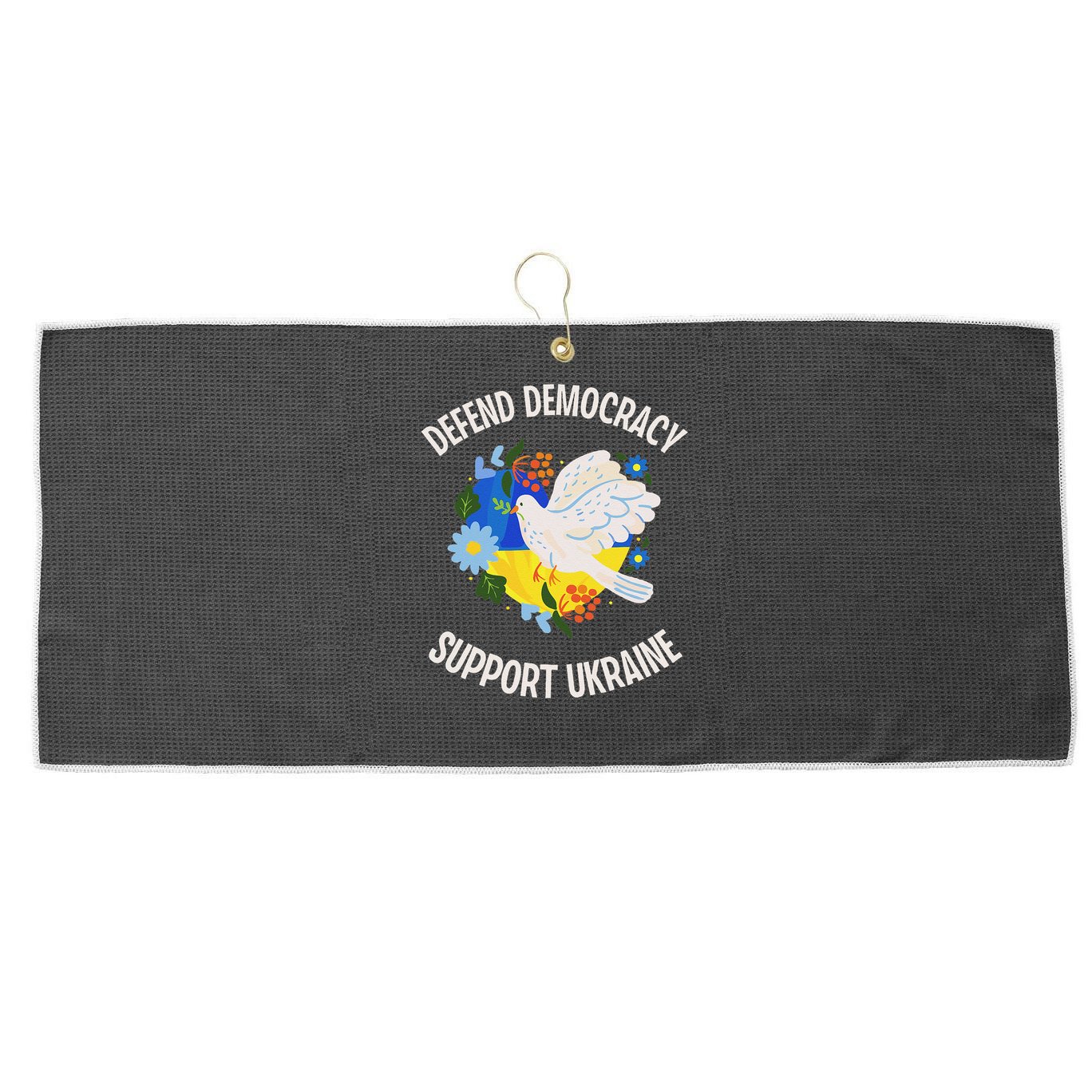 Retro Defend Democracy Support Ukraine Ukrainian Flag Large Microfiber Waffle Golf Towel