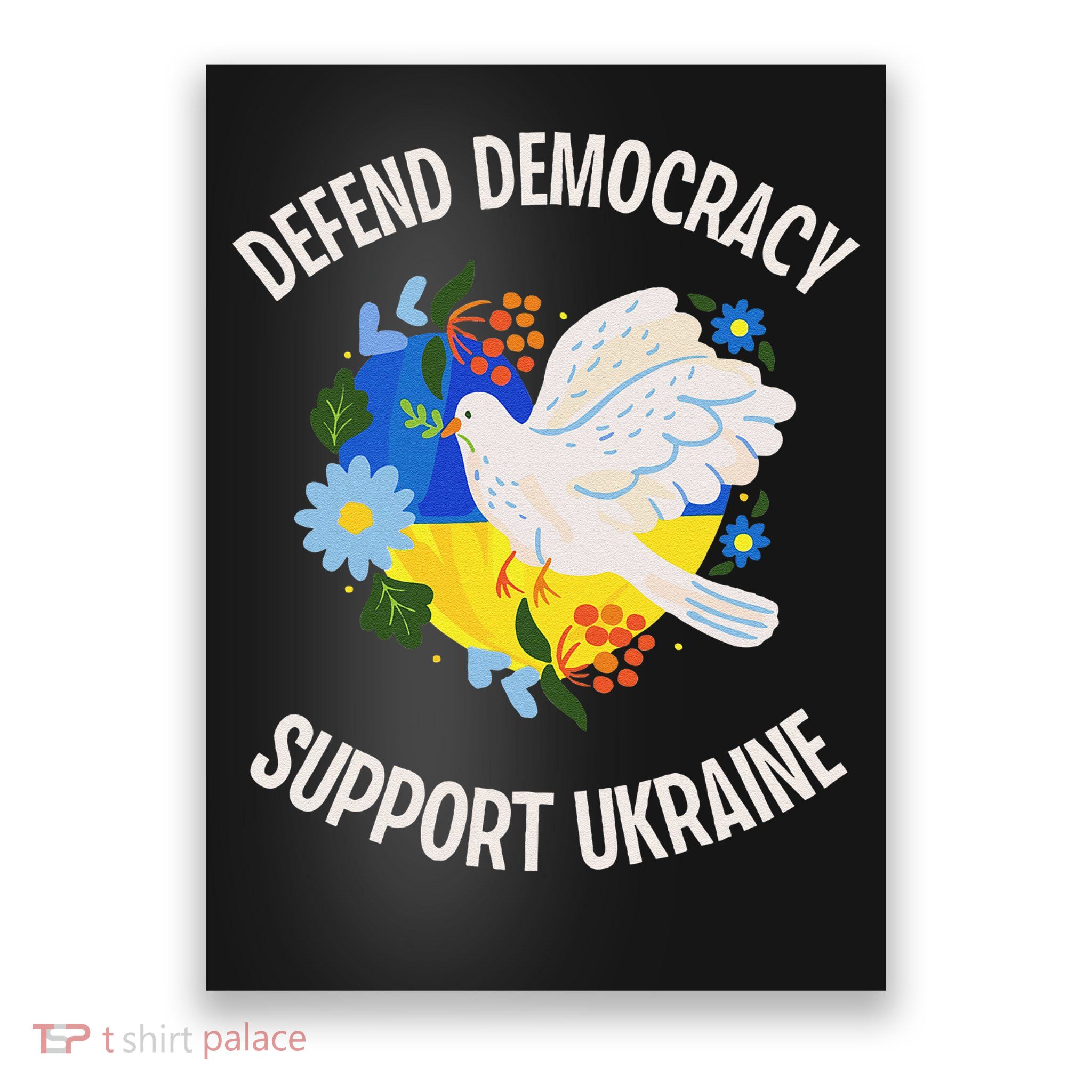 Retro Defend Democracy Support Ukraine Ukrainian Flag Poster