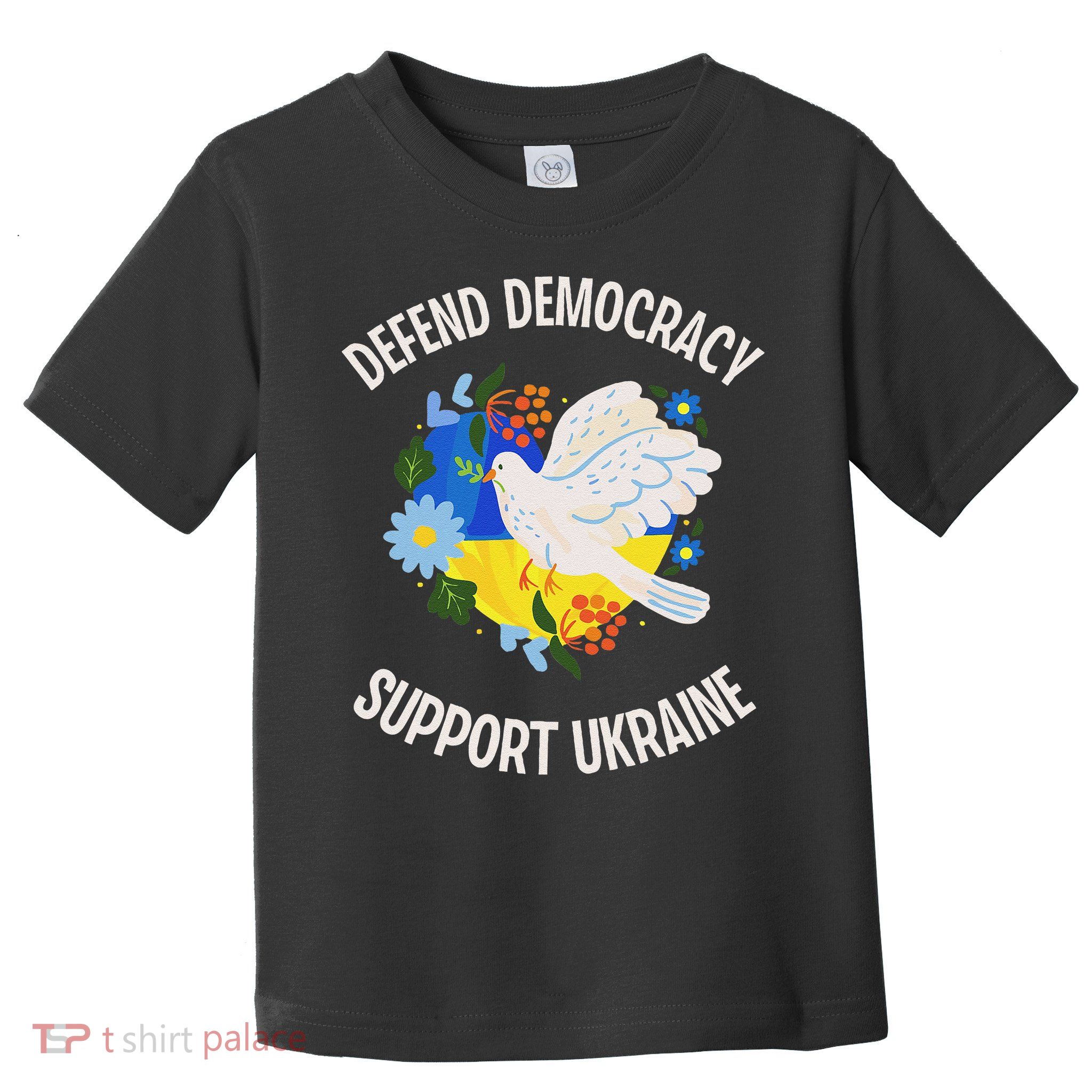 Retro Defend Democracy Support Ukraine Ukrainian Flag Toddler T-Shirt