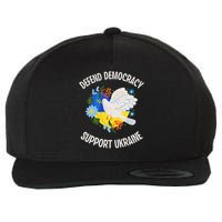 Retro Defend Democracy Support Ukraine Ukrainian Flag Wool Snapback Cap