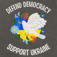 Retro Defend Democracy Support Ukraine Ukrainian Flag Cotton Canvas Backpack