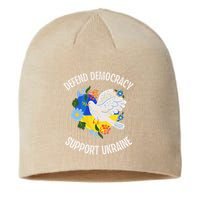 Retro Defend Democracy Support Ukraine Ukrainian Flag Sustainable Beanie