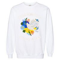Retro Defend Democracy Support Ukraine Ukrainian Flag Garment-Dyed Sweatshirt