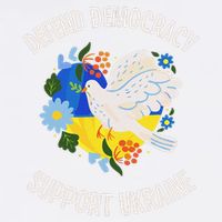 Retro Defend Democracy Support Ukraine Ukrainian Flag Garment-Dyed Sweatshirt