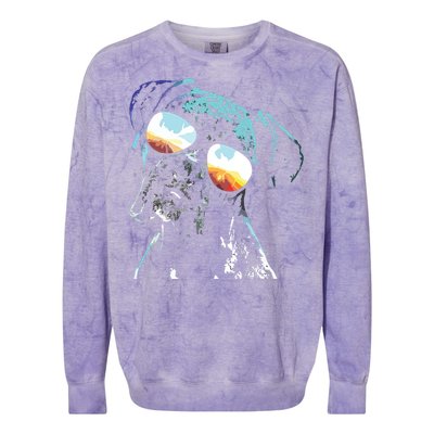 Retro Disco Dog Boxer Dog Colorblast Crewneck Sweatshirt