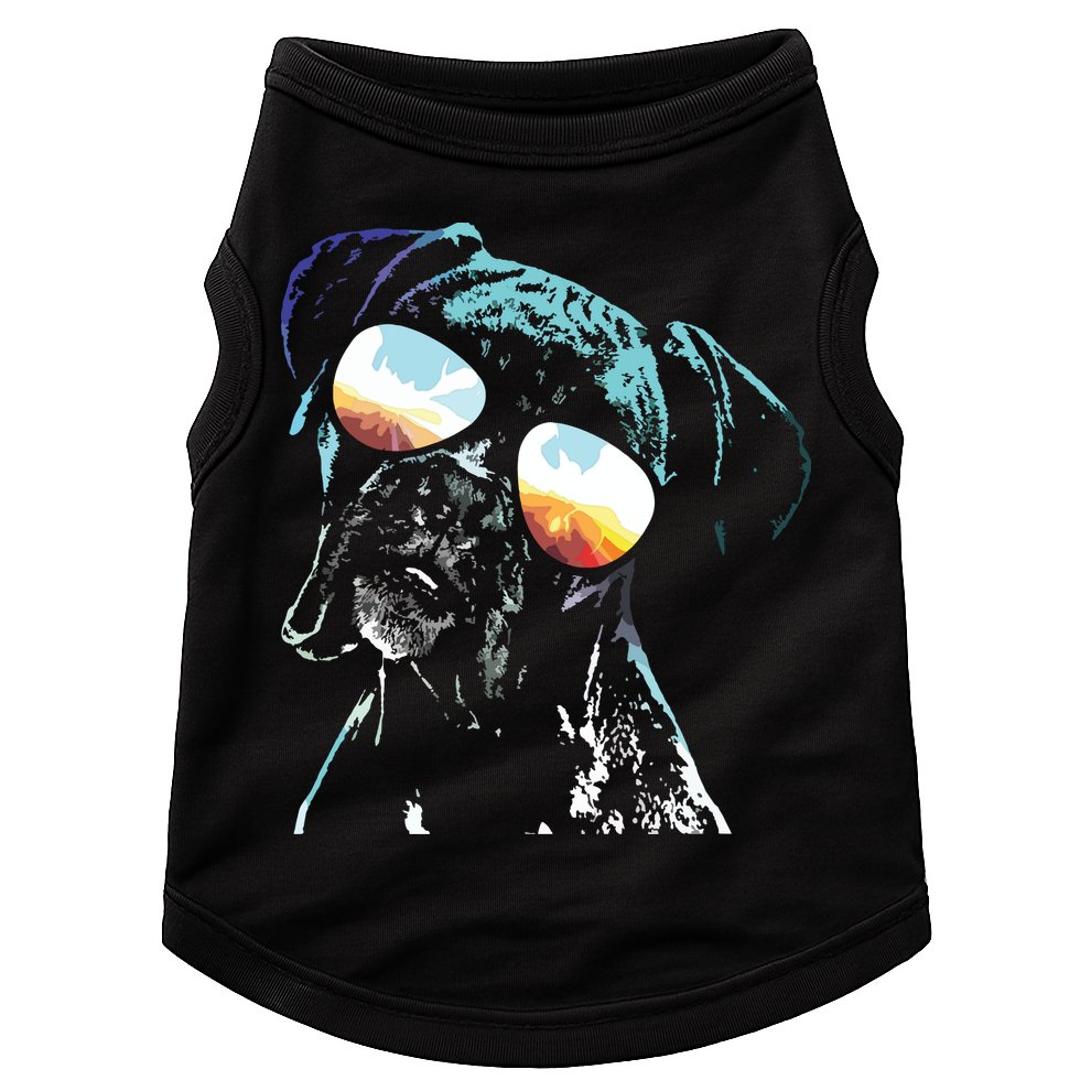 Retro Disco Dog Boxer Dog Doggie Tank